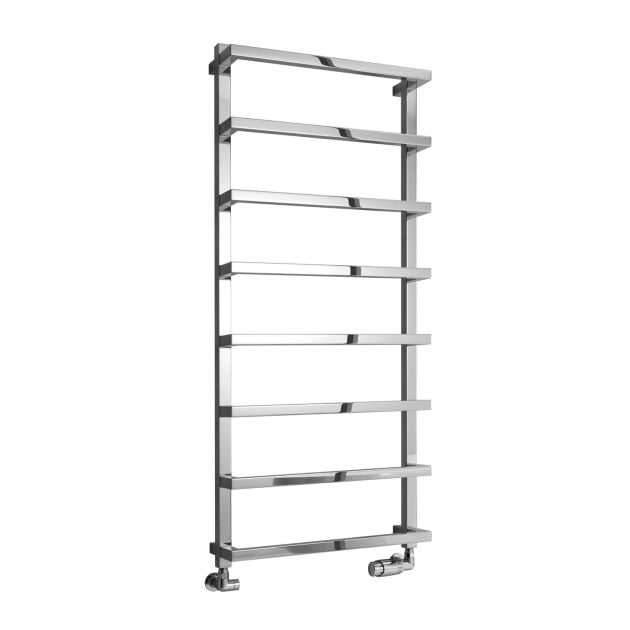 Reina Glora 1195mm High x 500mm Wide Designer Heated Towel Rail - Chrome - RND - GLR1195C - TAP 'N' SHOWER