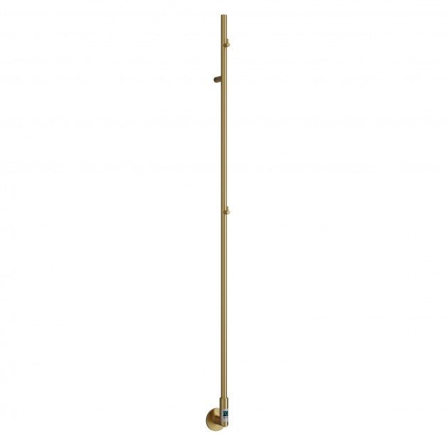 Reina Ines Electric Vertical 1500mm Towel Rail Bar - Brushed Brass - DE - INS1502S - TAP 'N' SHOWER