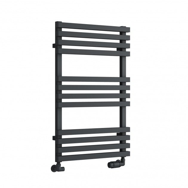 Reina Kale 816mm High x 500mm Wide Designer Heated Towel Rail - Anthracite - RND - KLE081A - TAP 'N' SHOWER