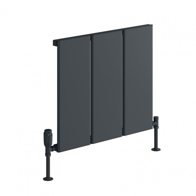 Reina Larga 600mm High x 608mm Wide Horizontal Aluminium Radiator - Anthracite - A - LRG060060A - TAP 'N' SHOWER