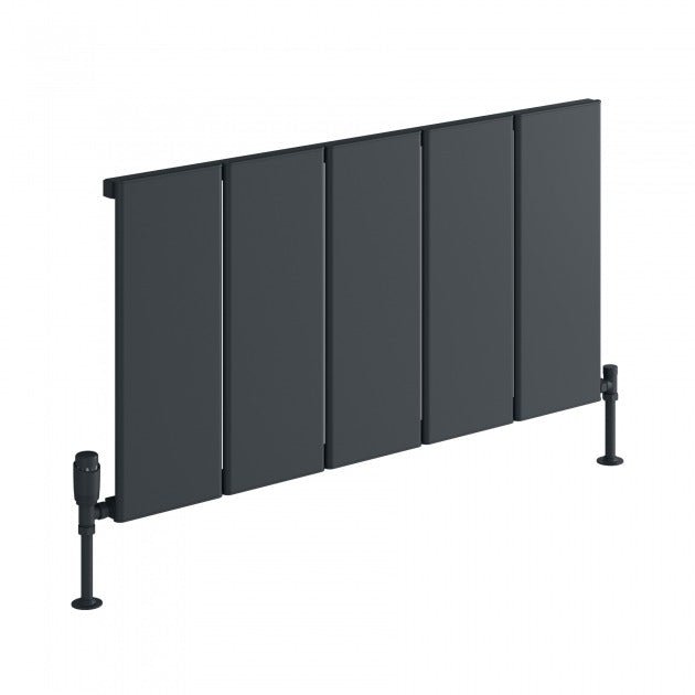 Reina Larga 600mm High x 1016mm Wide Horizontal Aluminium Radiator - Anthracite - A - LRG060101A - TAP 'N' SHOWER