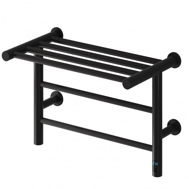 Reina Maira Designer 350mm High x 500mm Wide Electric Heated Towel Rail - Black - DE - MAR0355K - TAP 'N' SHOWER