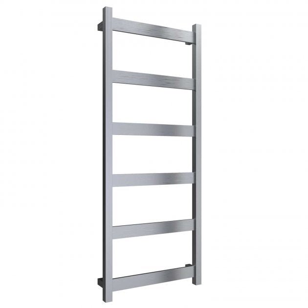 Reina Mina 1170mm High x 470mm Wide Square Tube Heated Towel Rail - Brushed Stainless Steel - RNS - MN48117B - TAP 'N' SHOWER