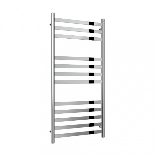 Reina Misa Designer 1120mm High x 530mm Wide Heated Towel Rail - Polished Stainless Steel - RNS - MSA112 - TAP 'N' SHOWER