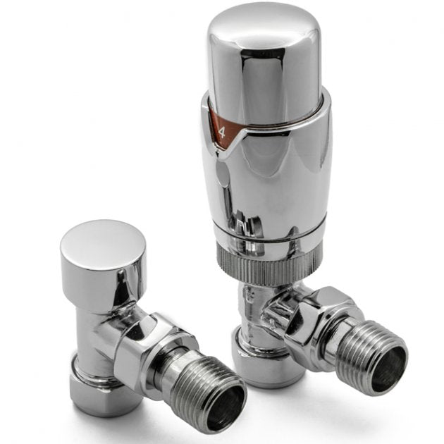Reina Modal LockShield TRV Angled Radiator Valve - Chrome - VLV - MDLCA - TAP 'N' SHOWER