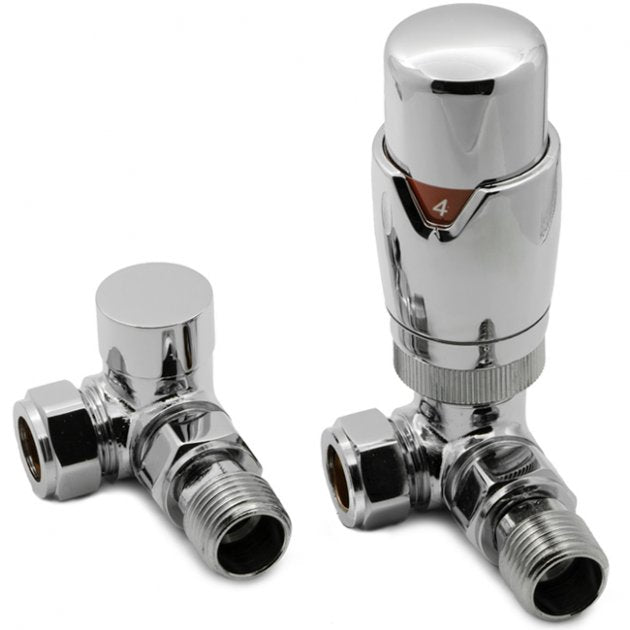 Reina Modal LockShield TRV Corner Radiator Valve - Chrome - VLV - MDLCC - TAP 'N' SHOWER