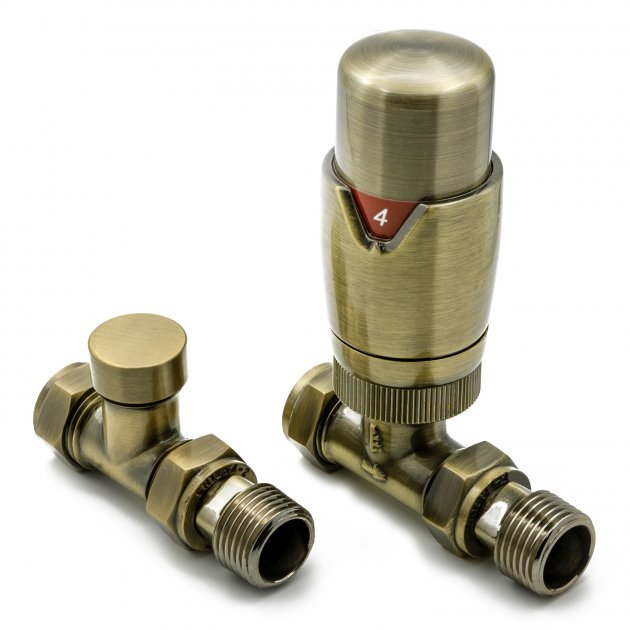Reina Modal LockShield TRV Straight Radiator Valve - Bronze - VLV - MDLZS - TAP 'N' SHOWER