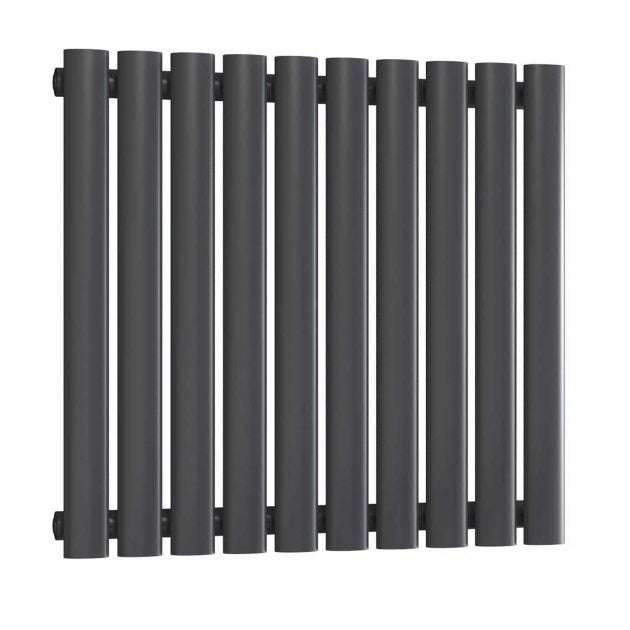 Reina Neva Single Designer Radiator 550mm High x 590mm Wide Anthracite - RND - HNV10A - TAP 'N' SHOWER