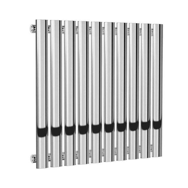 Reina Neva Single Designer Radiator 550mm High x 590mm Wide - Chrome - RND - HNV10C - TAP 'N' SHOWER