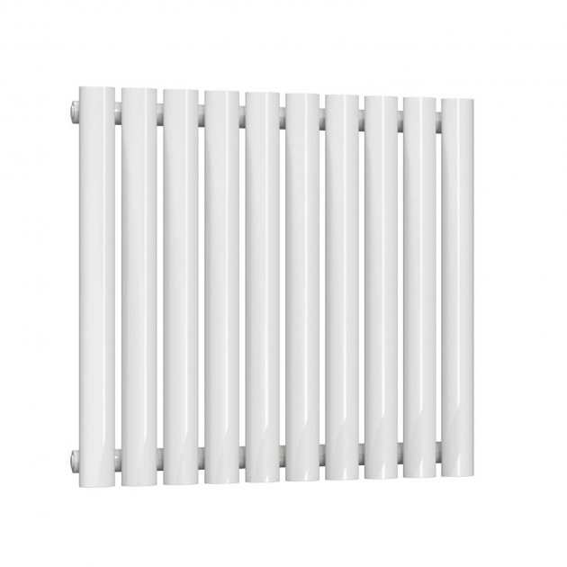 Reina Neva Modern Single Designer Horizontal Radiator 550mm High x 590mm Wide - White - RND-HNV10