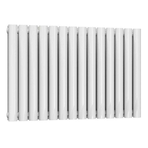 Reina Neva Modern Double Designer Horizontal Radiator 550mm High x 826mm Wide - White - RND - HNV14D - TAP 'N' SHOWER