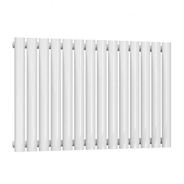 Reina Neva Modern Single Designer Horizontal Radiator 550mm High x 826mm Wide - White - RND - HNV14 - TAP 'N' SHOWER
