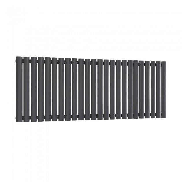 Reina Neva 550mm High x 1416mm Wide Single Designer Horizontal Radiator - Anthracite - RND - HNV24A - TAP 'N' SHOWER