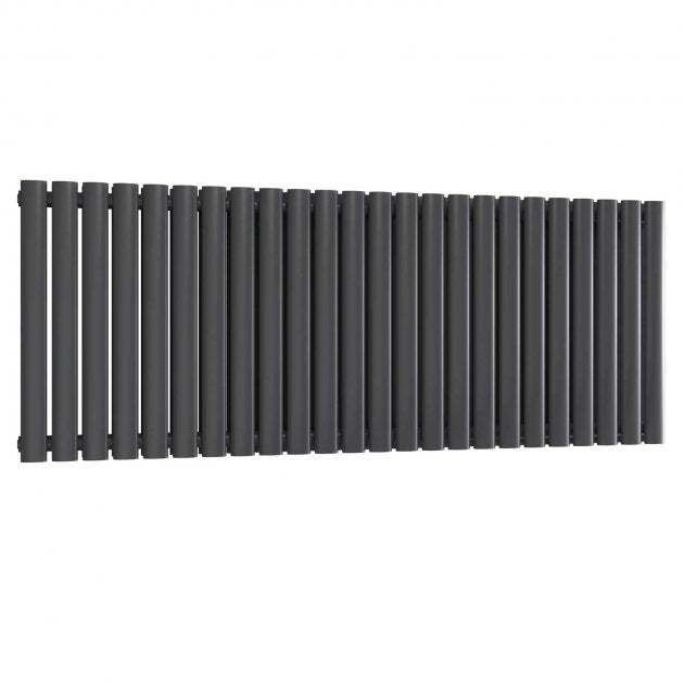 Reina Neva Modern Double Designer Horizontal Radiator 550mm High x 1416mm Wide - Anthracite - RND - HNV24AD - TAP 'N' SHOWER