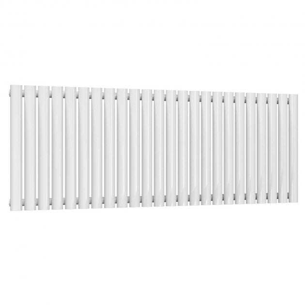 Reina Neva Modern Single Designer Horizontal Radiator 550mm High x 1416mm Wide - White - RND - HNV24 - TAP 'N' SHOWER