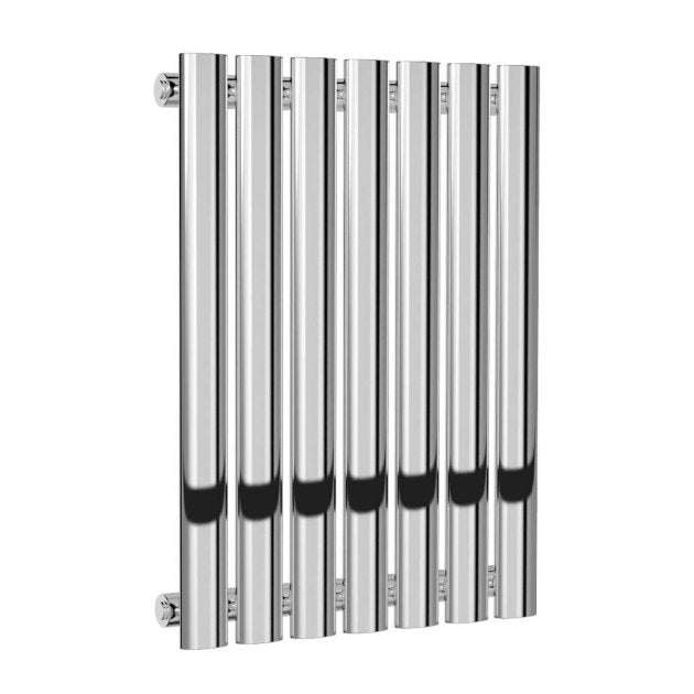 Reina Neva Single Designer Radiator 550mm High x 413mm Wide - Chrome - RND - HNV7C - TAP 'N' SHOWER