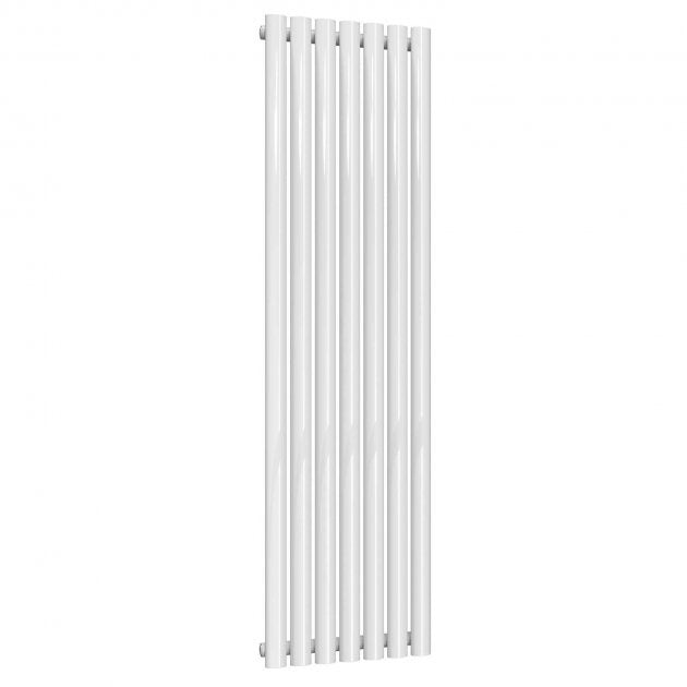 Reina Neva 1500mm High x 413mm Wide Single Designer Vertical Radiator - White - RND - NV4115W - TAP 'N' SHOWER