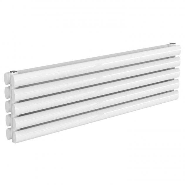 Reina Nevah Modern Double Designer Horizontal Radiator 295mm High x 1000mm Wide - White - RND - NVH210DW - TAP 'N' SHOWER