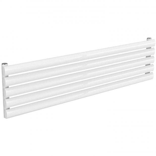 Reina Nevah Modern Single Designer Horizontal Radiator 295mm High x 1200mm Wide - White - RND-NVH212SW