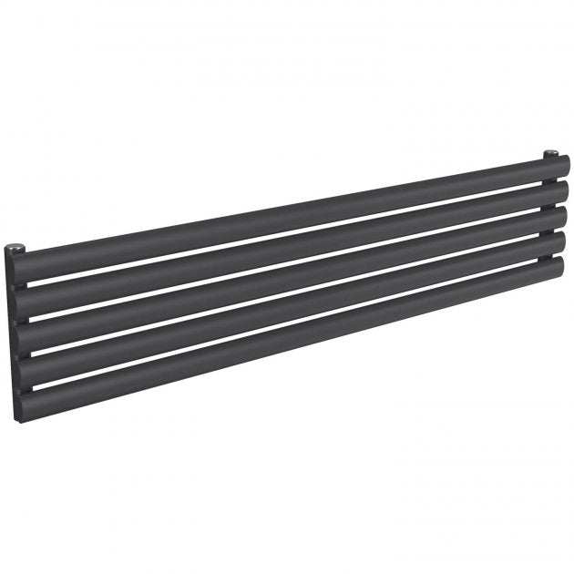 Reina Nevah Modern Single Designer Horizontal Radiator  295mm High x 1400mm Wide - Anthracite - RND-NVH214SA