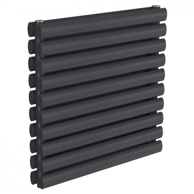 Reina Nevah Modern Double Designer Horizontal Radiator 590mm High x 600mm Wide - Anthracite - RND - NVH506DA - TAP 'N' SHOWER