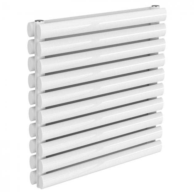 Reina Nevah Modern Double Designer Horizontal Radiator 590mm High x 600mm Wide - White - RND - NVH506DW - TAP 'N' SHOWER