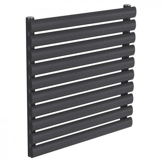 Reina Nevah Single Designer Horizontal Radiator 590mm High x 600mm Wide - Anthracite - RND - NVH506SA - TAP 'N' SHOWER