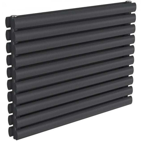 Reina Nevah Modern Double Designer Horizontal Radiator 590mm High x 800mm Wide - Anthracite - RND-NVH508DA