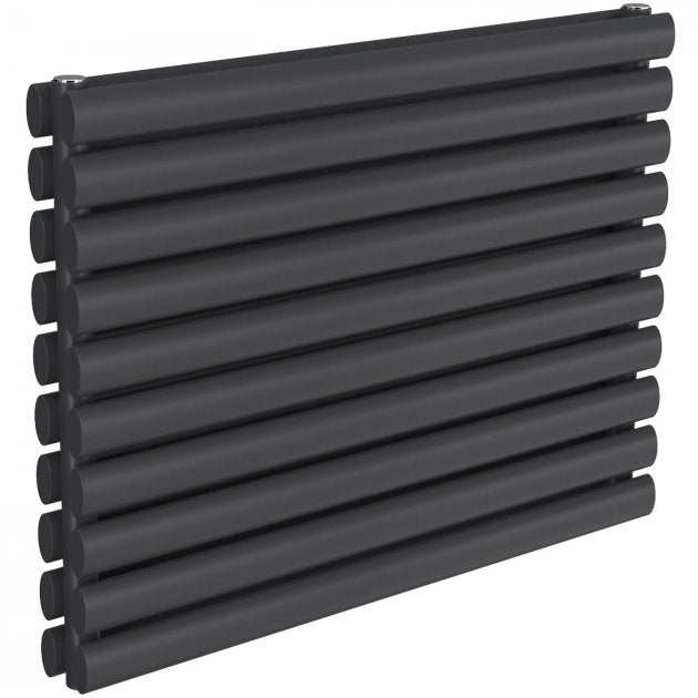 Reina Nevah Modern Double Designer Horizontal Radiator 590mm High x 800mm Wide - Anthracite - RND - NVH508DA - TAP 'N' SHOWER