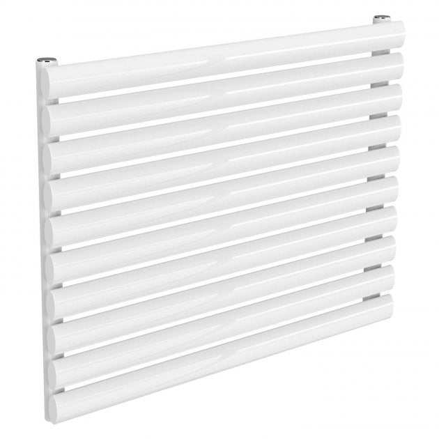 Reina Nevah Modern Single Designer Horizontal Radiator 590mm High x 800mm Wide - White - RND - NVH508SW - TAP 'N' SHOWER
