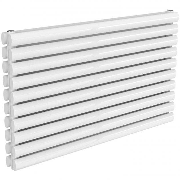 Reina Nevah Modern Double Designer Horizontal Radiator 590mm High x 1000mm Wide - White - RND-NVH510DW