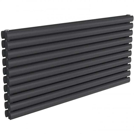 Reina Nevah Modern Double Designer Horizontal Radiator 590mm High x 1200mm Wide - Anthracite - RND-NVH512DA