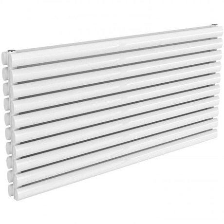 Reina Nevah Modern Double Designer Horizontal Radiator 590mm High x 1200mm Wide - White - RND-NVH512DW