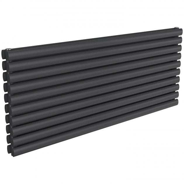 Reina Nevah Modern Double Designer Horizontal Radiator 590mm High x 1400mm Wide - Anthracite - RND - NVH514DA - TAP 'N' SHOWER