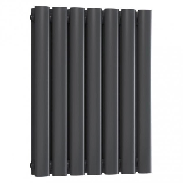 Reina Neval Double Horizontal 600mm High x 404mm Wide Aluminium Radiator - Anthracite - A - NVL06040DA - TAP 'N' SHOWER