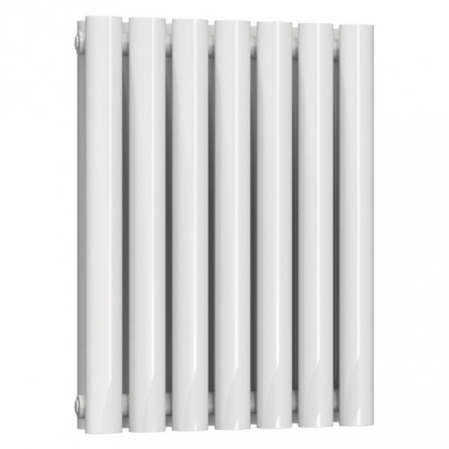 Reina Neval Double Horizontal 600mm High x 404mm Wide Aluminium Radiator - White - A - NVL06040DW - TAP 'N' SHOWER