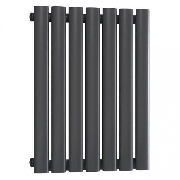 Reina Neval Double Horizontal 600mm High x 404mm Wide Aluminium Radiator - Anthracite - A - NVL06040SA - TAP 'N' SHOWER