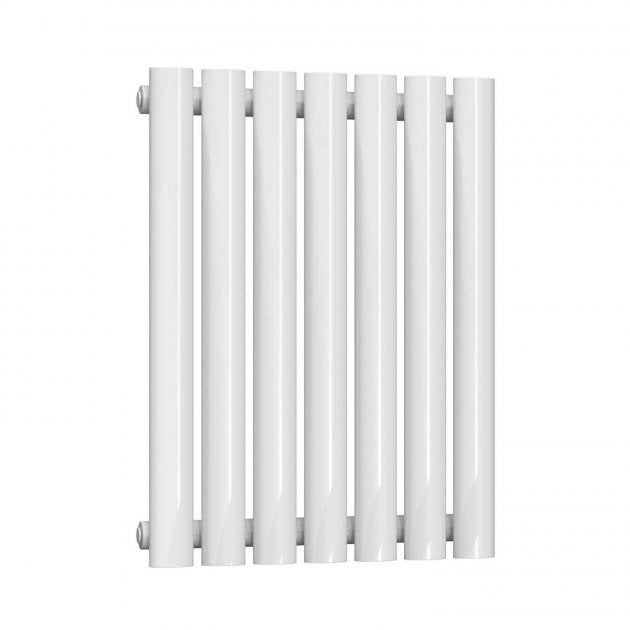 Reina Neval Single Horizontal 600mm High x 404mm Wide Aluminium Radiator - White - A - NVL06040SW - TAP 'N' SHOWER