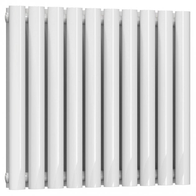 Reina Neval Double Horizontal 600mm High x 581mm Wide Aluminium Radiator - White - A - NVL06058DW - TAP 'N' SHOWER