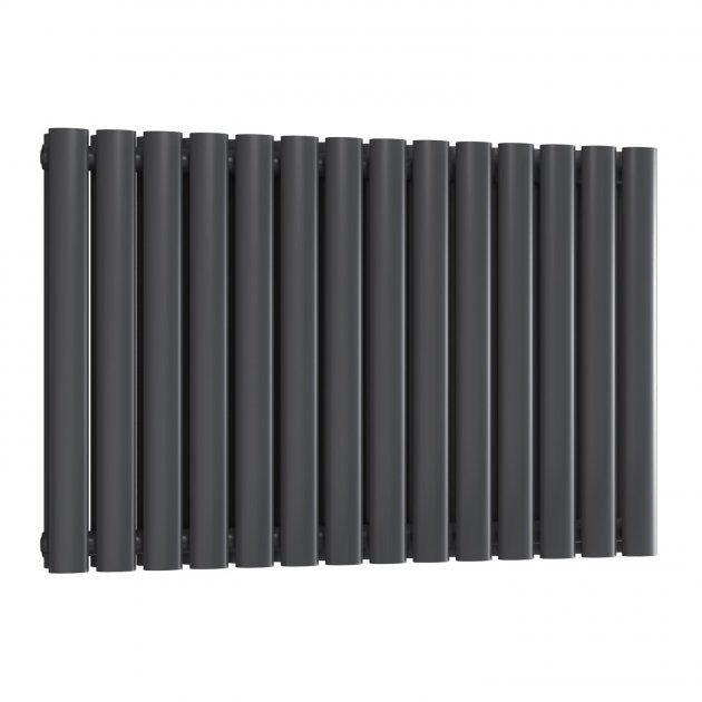 Reina Neval Single Horizontal 600mm High x 817mm Wide Aluminium Radiator - Anthracite - A - NVL06081SA - TAP 'N' SHOWER