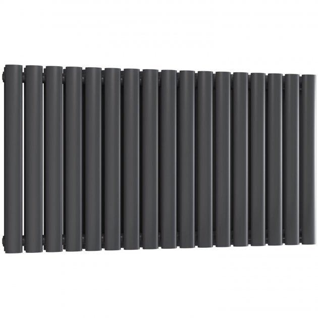 Reina Neval Double Horizontal 600mm High x 994mm Wide Aluminium Radiator - Anthracite - A - NVL06099DA - TAP 'N' SHOWER