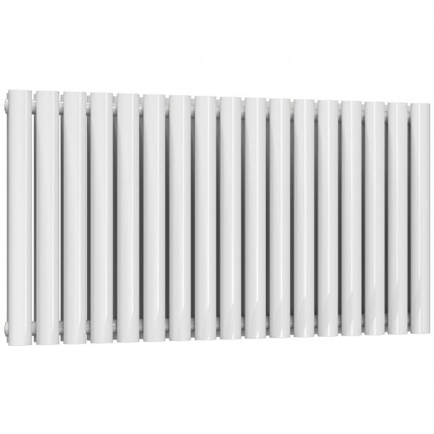 Reina Neval Double Horizontal 600mm High x 994mm Wide Aluminium Radiator - White - A - NVL06099DW - TAP 'N' SHOWER