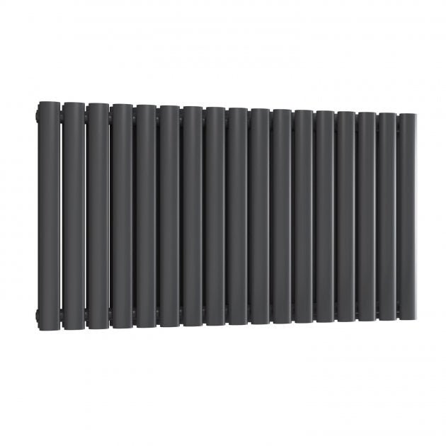 Reina Neval Single Horizontal 600mm High x 994mm Wide Aluminium Radiator - Anthracite - A - NVL06099SA - TAP 'N' SHOWER