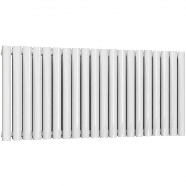 Reina Neval Double Horizontal 600mm High x 1171mm Wide Aluminium Radiator - White - A - NVL06117DW - TAP 'N' SHOWER