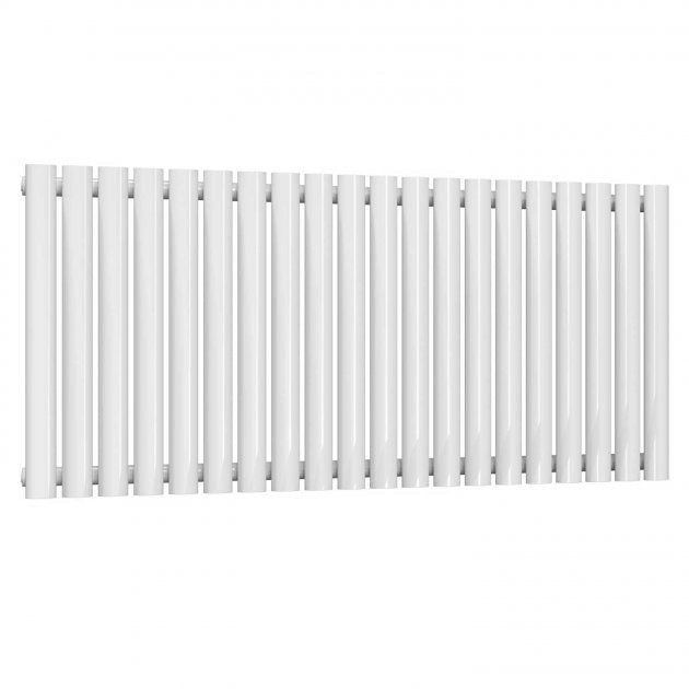 Reina Neval Single Horizontal 600mm High x 1171mm Wide Aluminium Radiator - White - A - NVL06117SW - TAP 'N' SHOWER