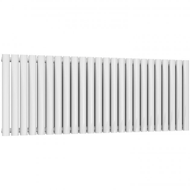 Reina Neval Double Horizontal 600mm High x 1407mm Wide Aluminium Radiator - White - A - NVL06140DW - TAP 'N' SHOWER