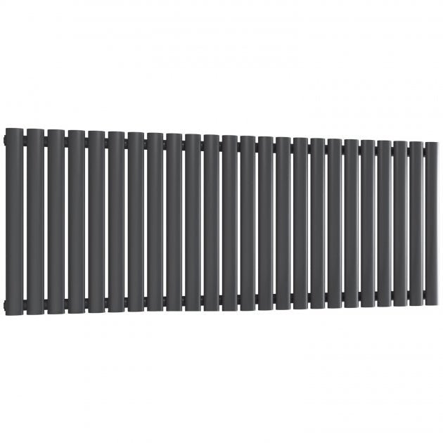 Reina Neval Single Horizontal 600mm High x 1407mm Wide Aluminium Radiator - Anthracite - A - NVL06140SA - TAP 'N' SHOWER
