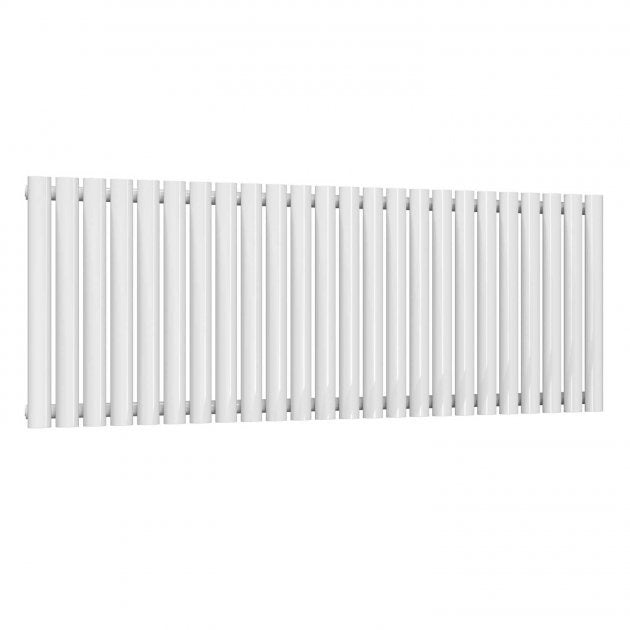 Reina Neval Single Horizontal 600mm High x 1407mm Wide Aluminium Radiator - White - A - NVL06140SW - TAP 'N' SHOWER