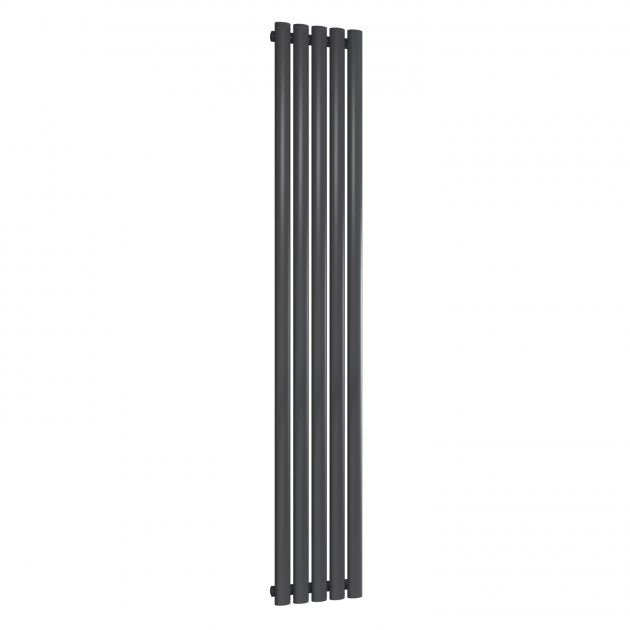 Reina Neval Single Vertical 1800mm High x 286mm Wide Aluminium Radiator - Anthracite - A - NVL18028SA - TAP 'N' SHOWER
