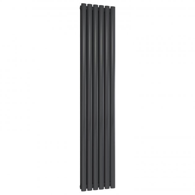 Reina Neval Double Vertical 1800mm High x 345mm Wide Aluminium Radiator - Anthracite - A - NVL18034DA - TAP 'N' SHOWER